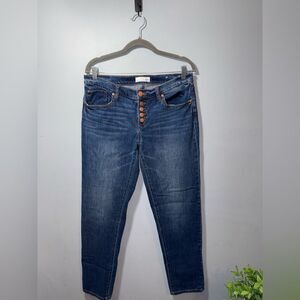 Loft women’s Blue Buttonfly Boyfriend Jeans Size 28 EUC Casual